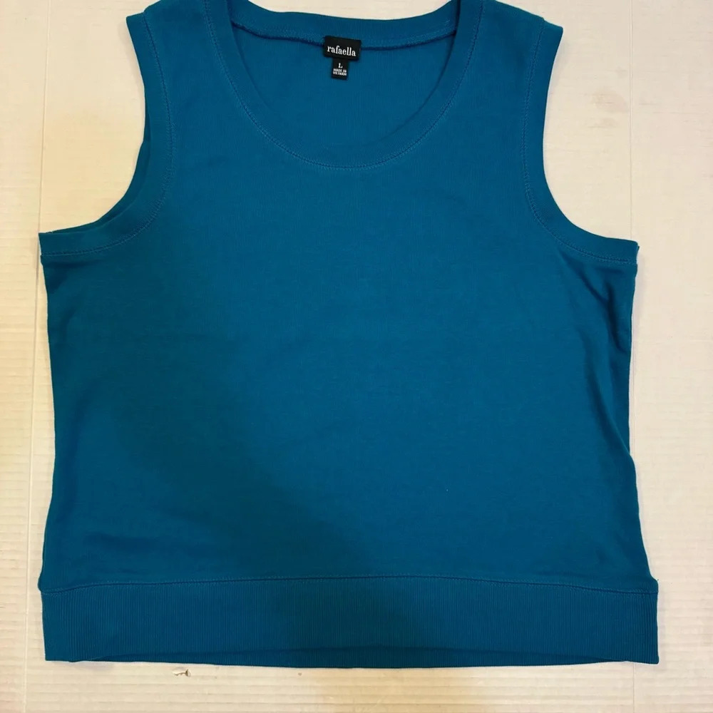 Rafaella Sleeveless Turquoise 100% Cotton Top